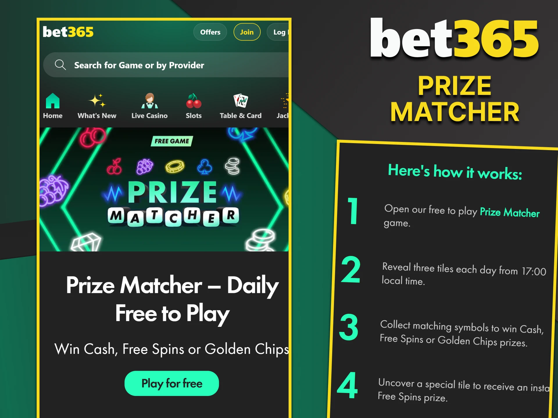 Play the bonus game to win prizes in the Bet365 app.