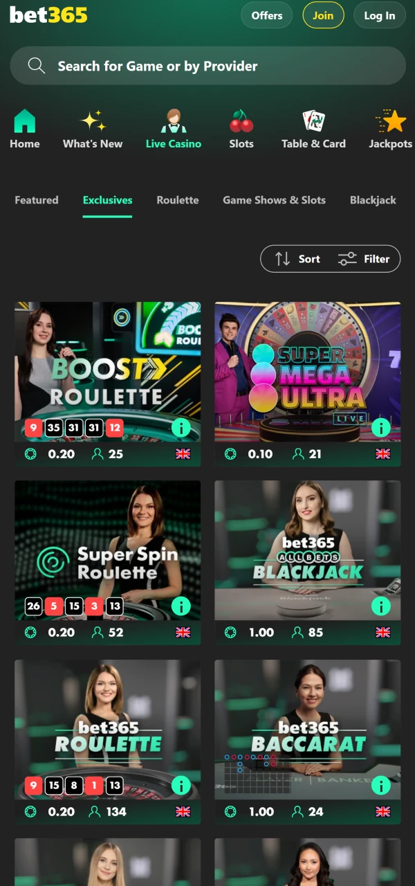 The Bet365 app has a casino section.
