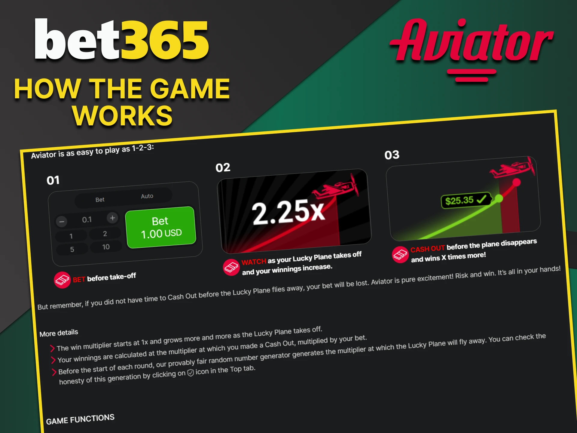 We will tell you about the rules of the Aviator game on Bet365.