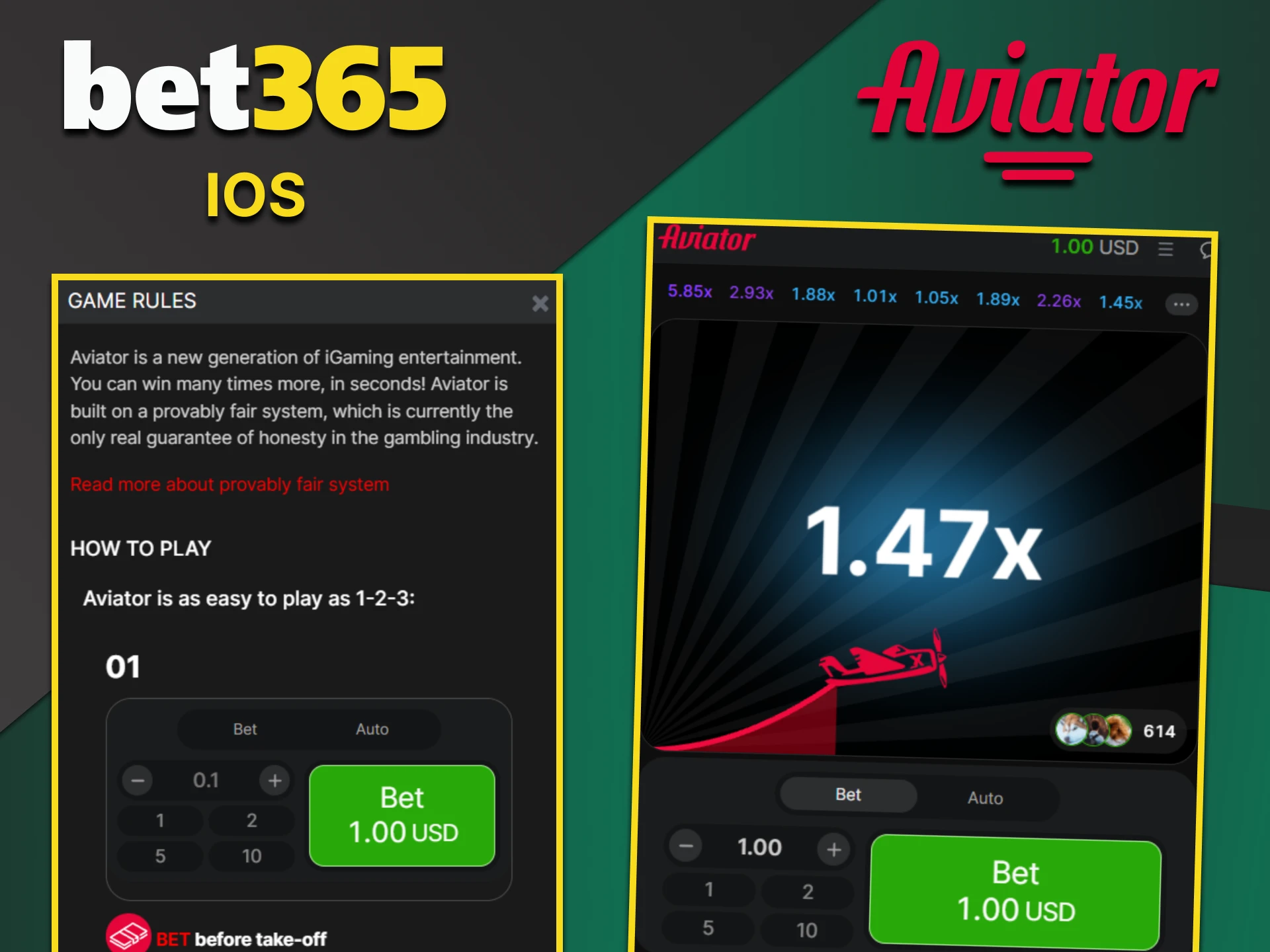 For iOS devices, the Aviator game is available in the Bet365 app.