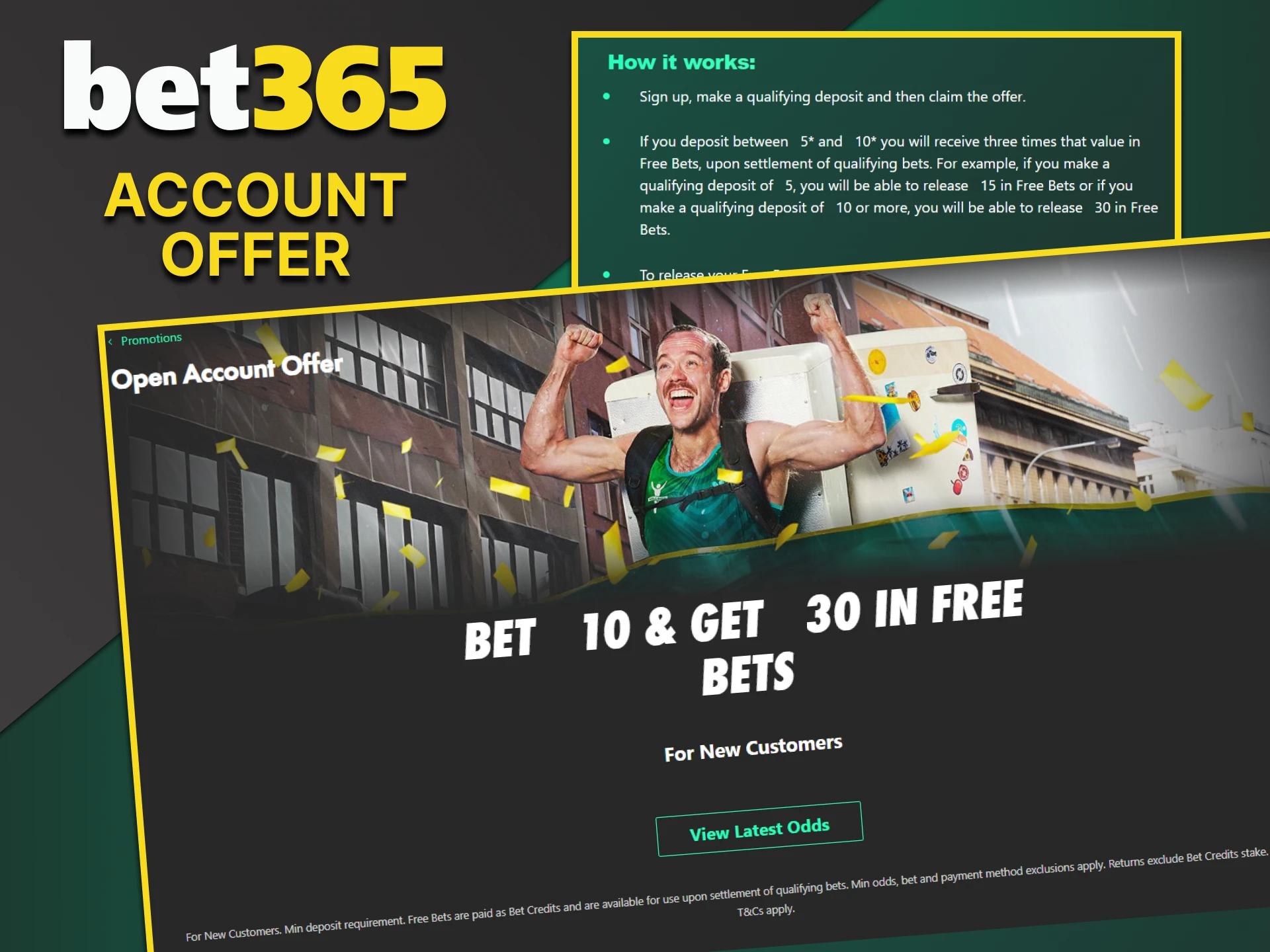 Activate bonus offers for your Bet365 account.