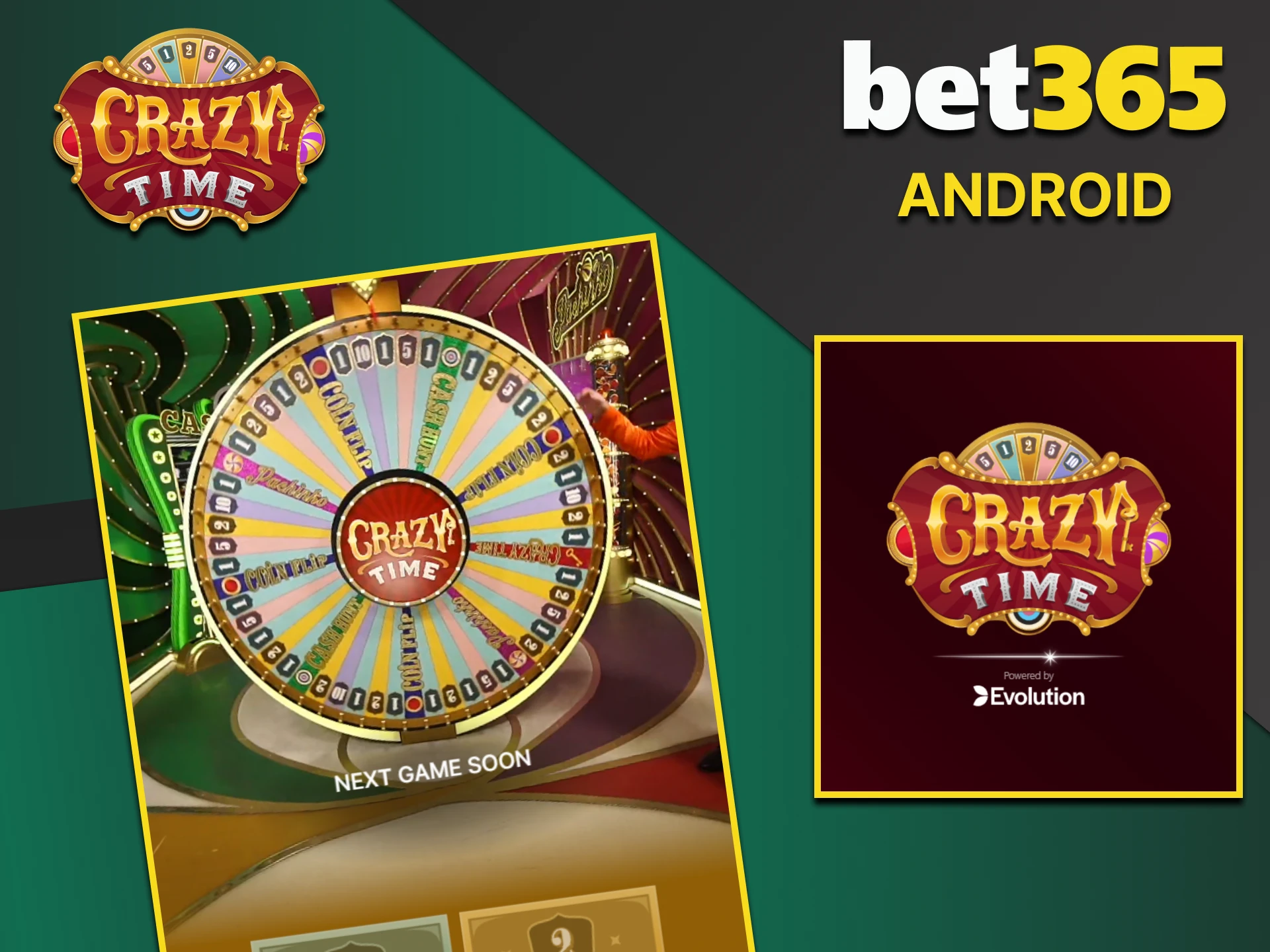 Download the Bet365 app to play Crazy Time on Android.