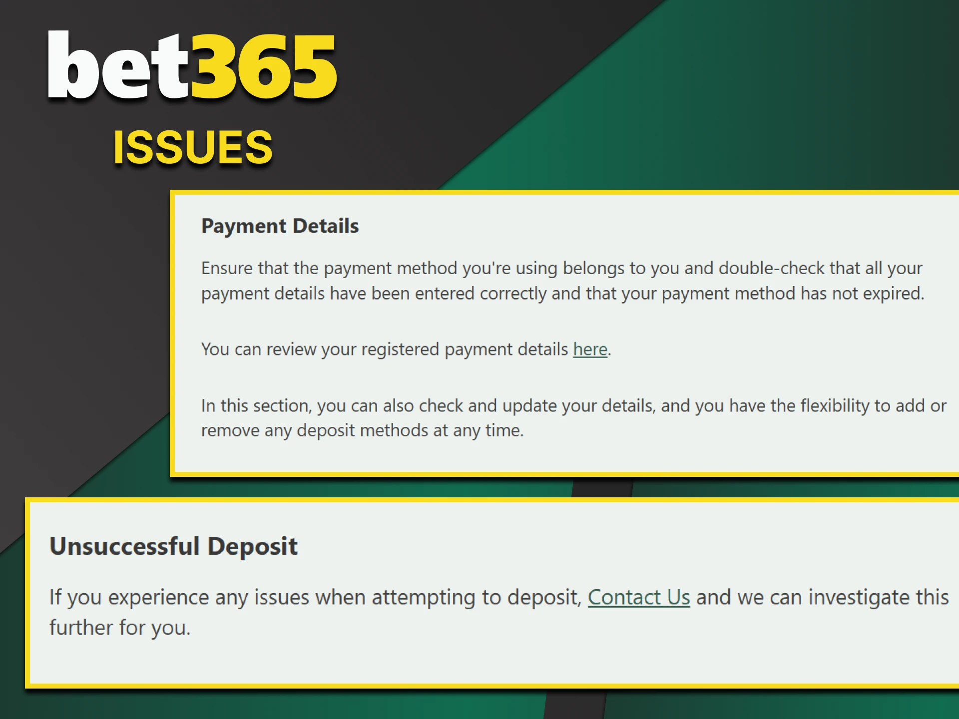 If you have any problems with your deposit, please contact Bet365 support.