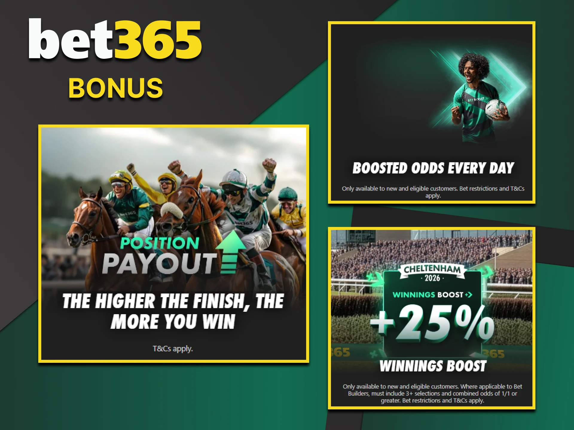 Bet365 has prepared bonuses for betting on horse racing.