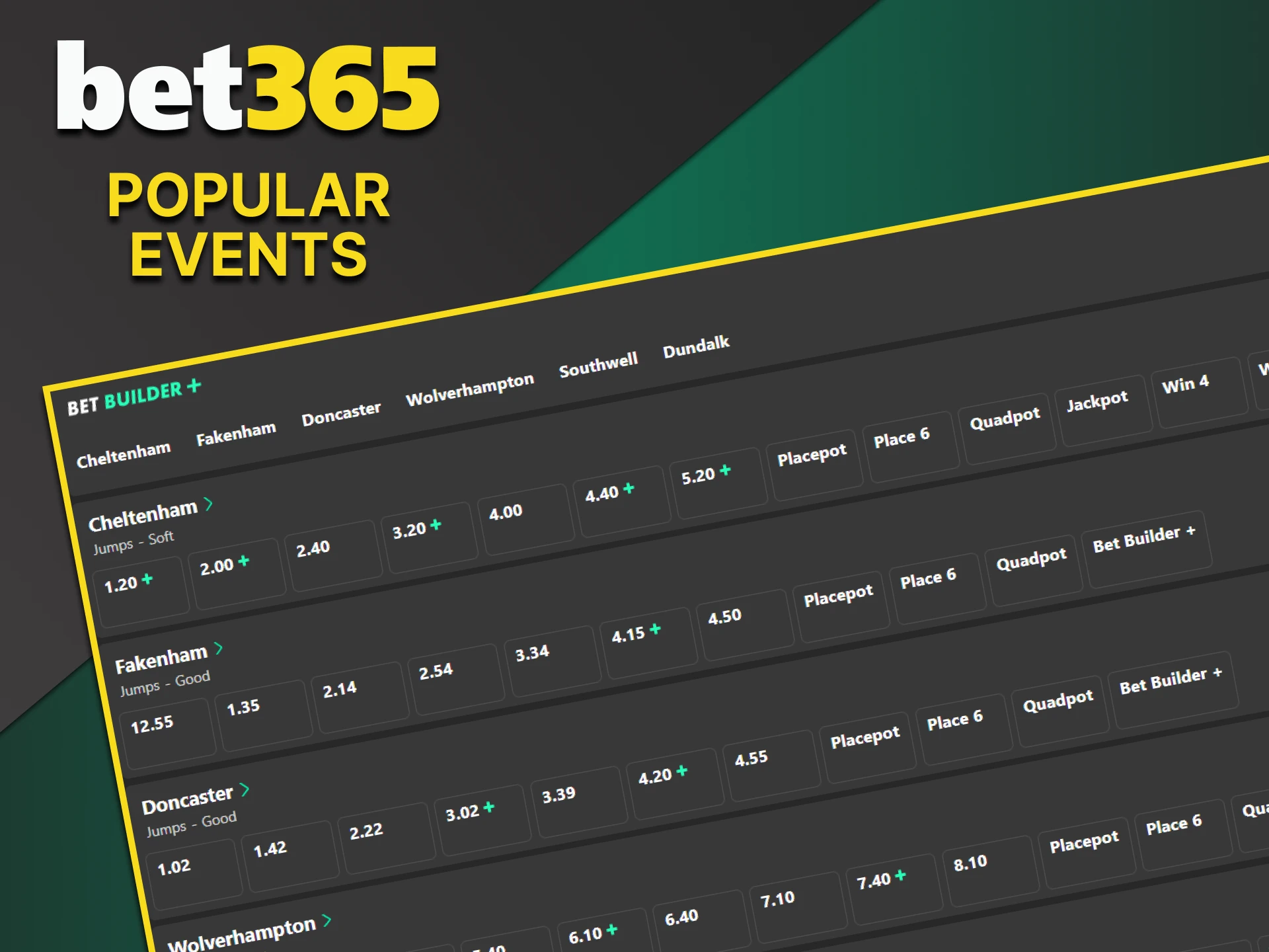 Follow all the horse racing events for betting on Bet365.