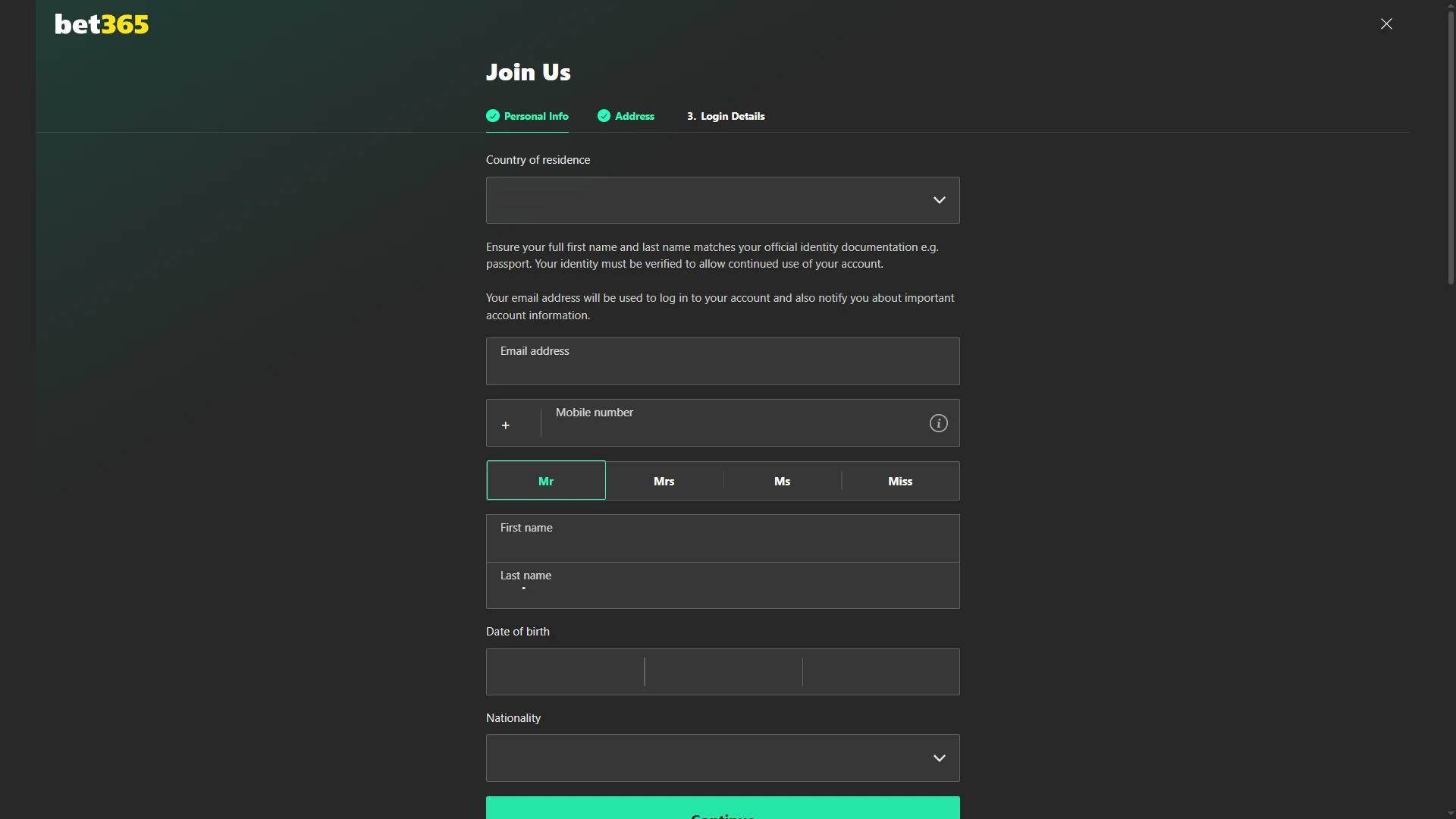 To play Lucky Jet on the Bet365 website, you need to register.