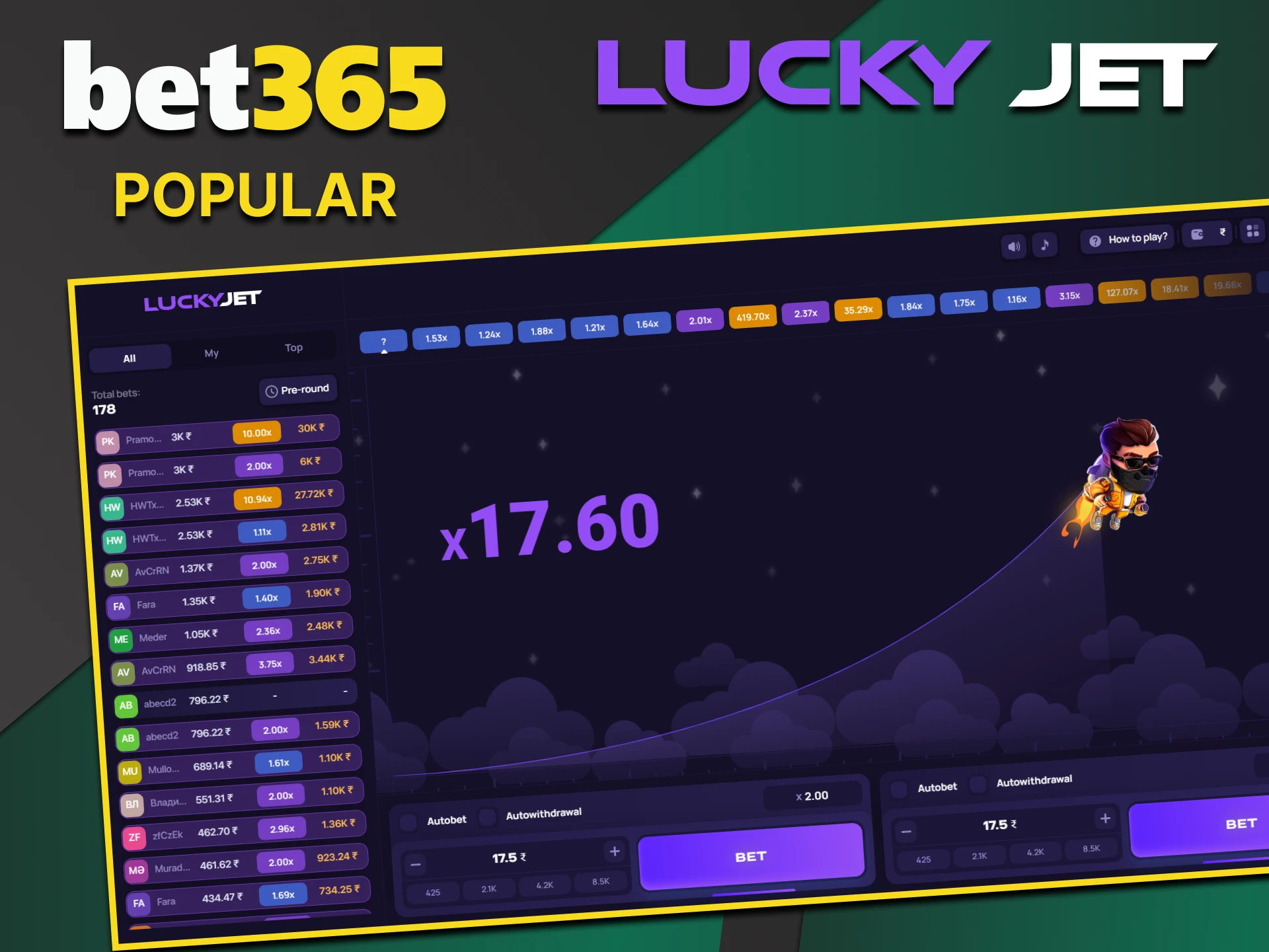 We'll tell you why Lucky Jet is so popular on Bet365.