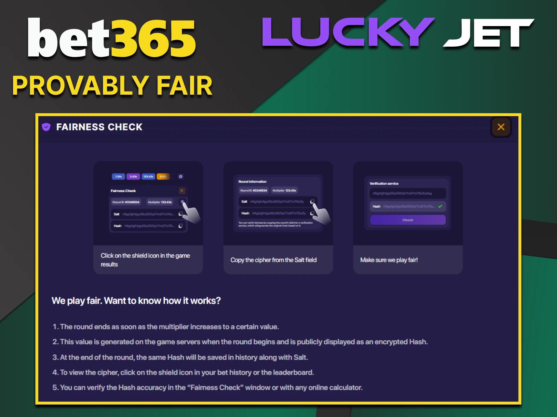 Lucky Jet has special protection on the Bet365 website.