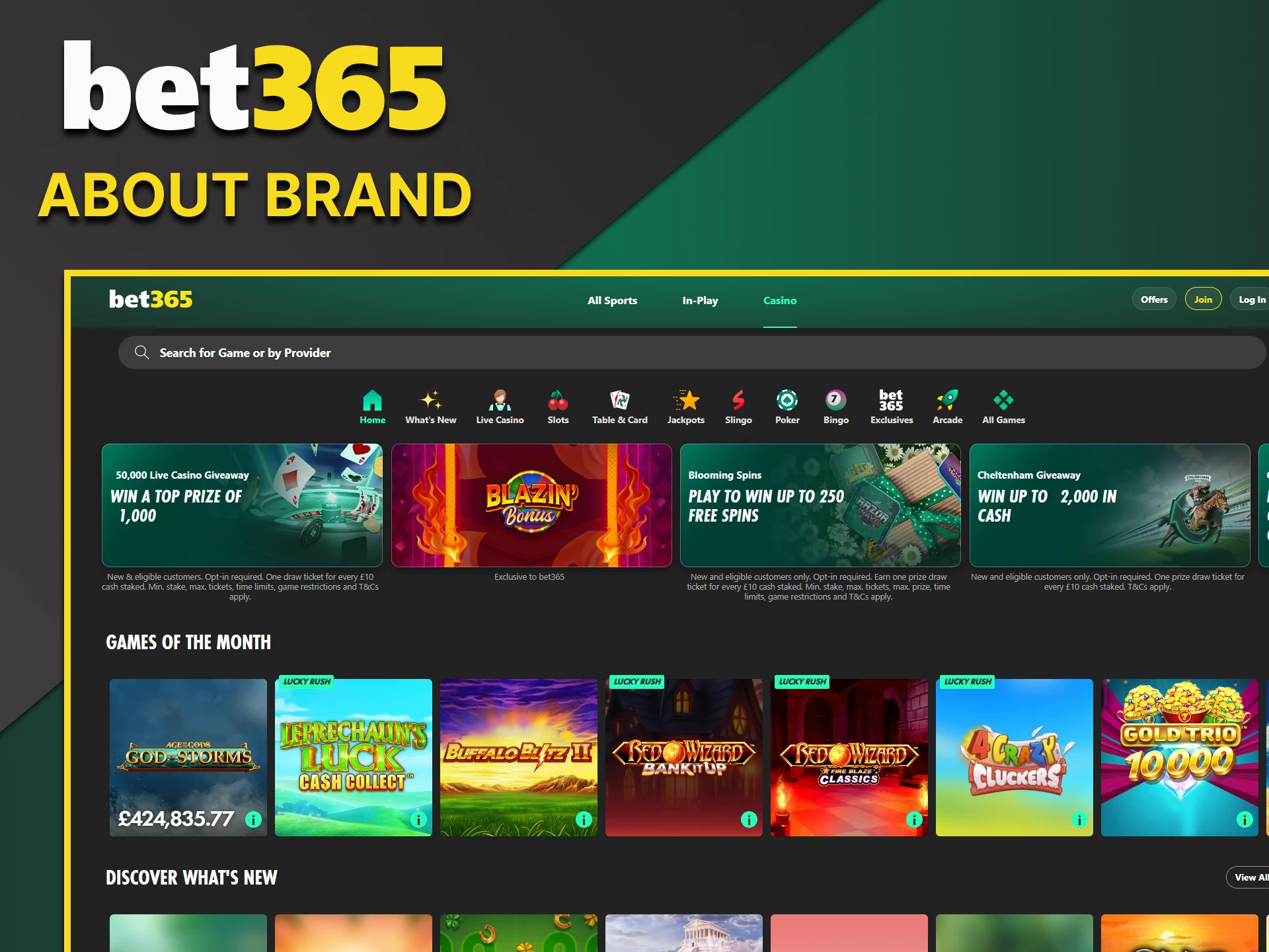 We will tell you about our brand Bet365.