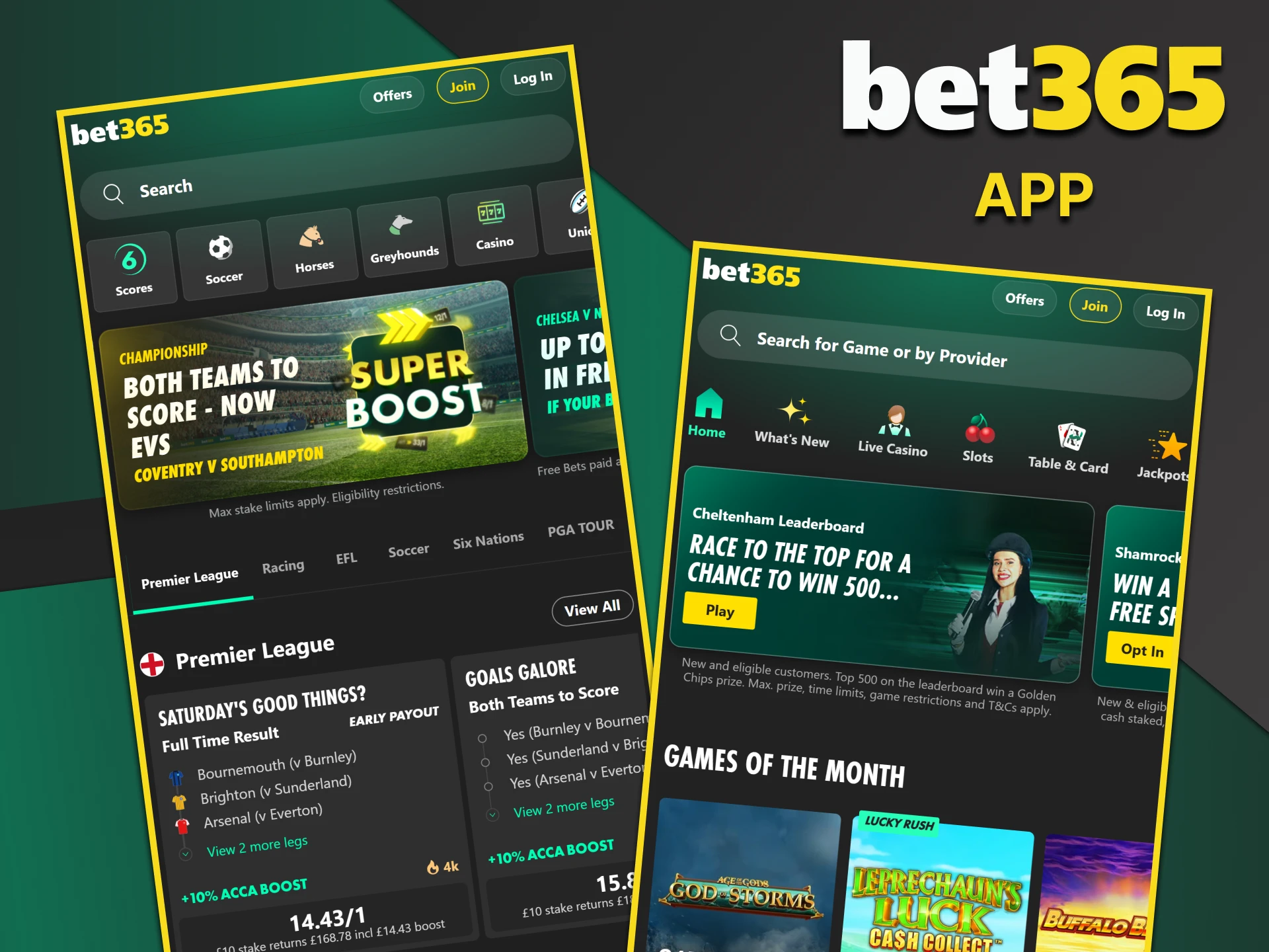 Download the Bet365 app for your smartphone.