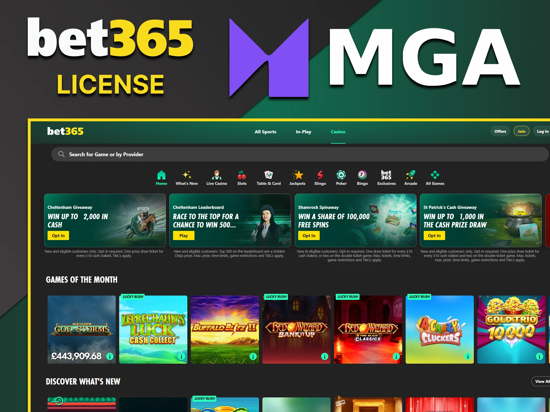 Bet365 has a special license.