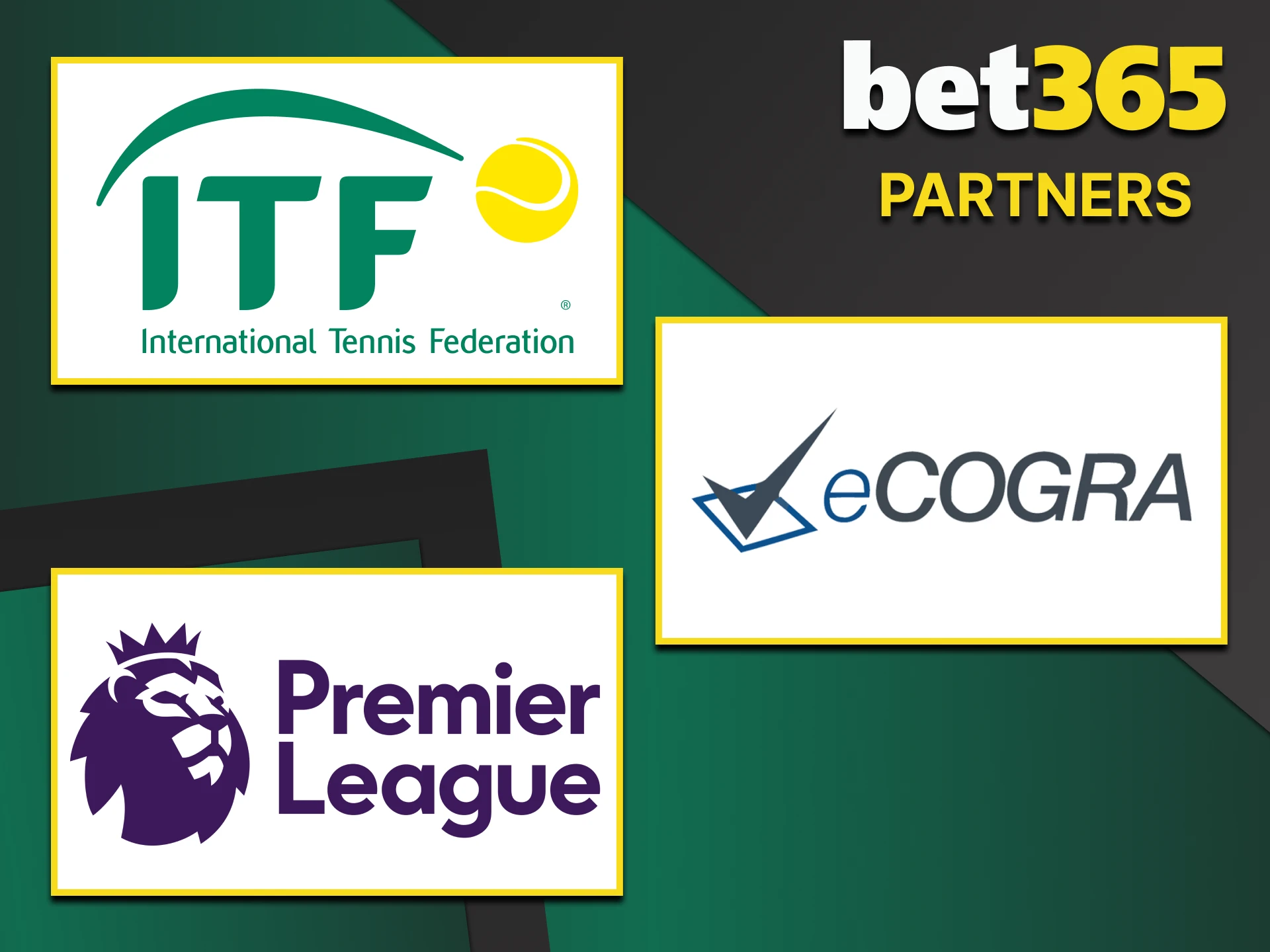 The Bet365 website has a large number of partners.