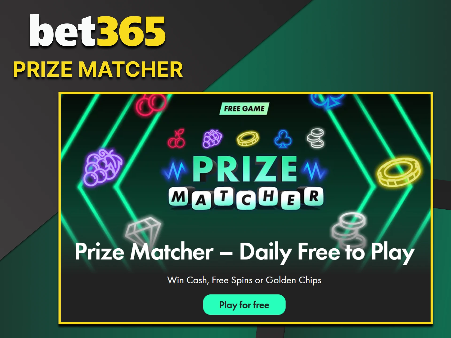 Play the Bet365 bonus game to win prizes.