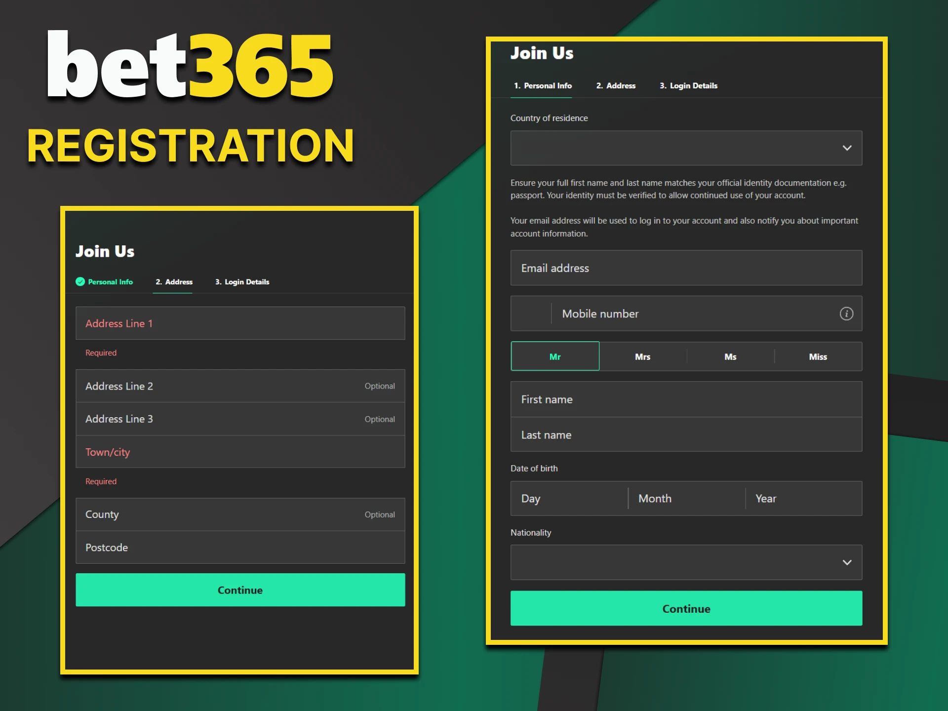 Register on the Bet365 website to place bets.