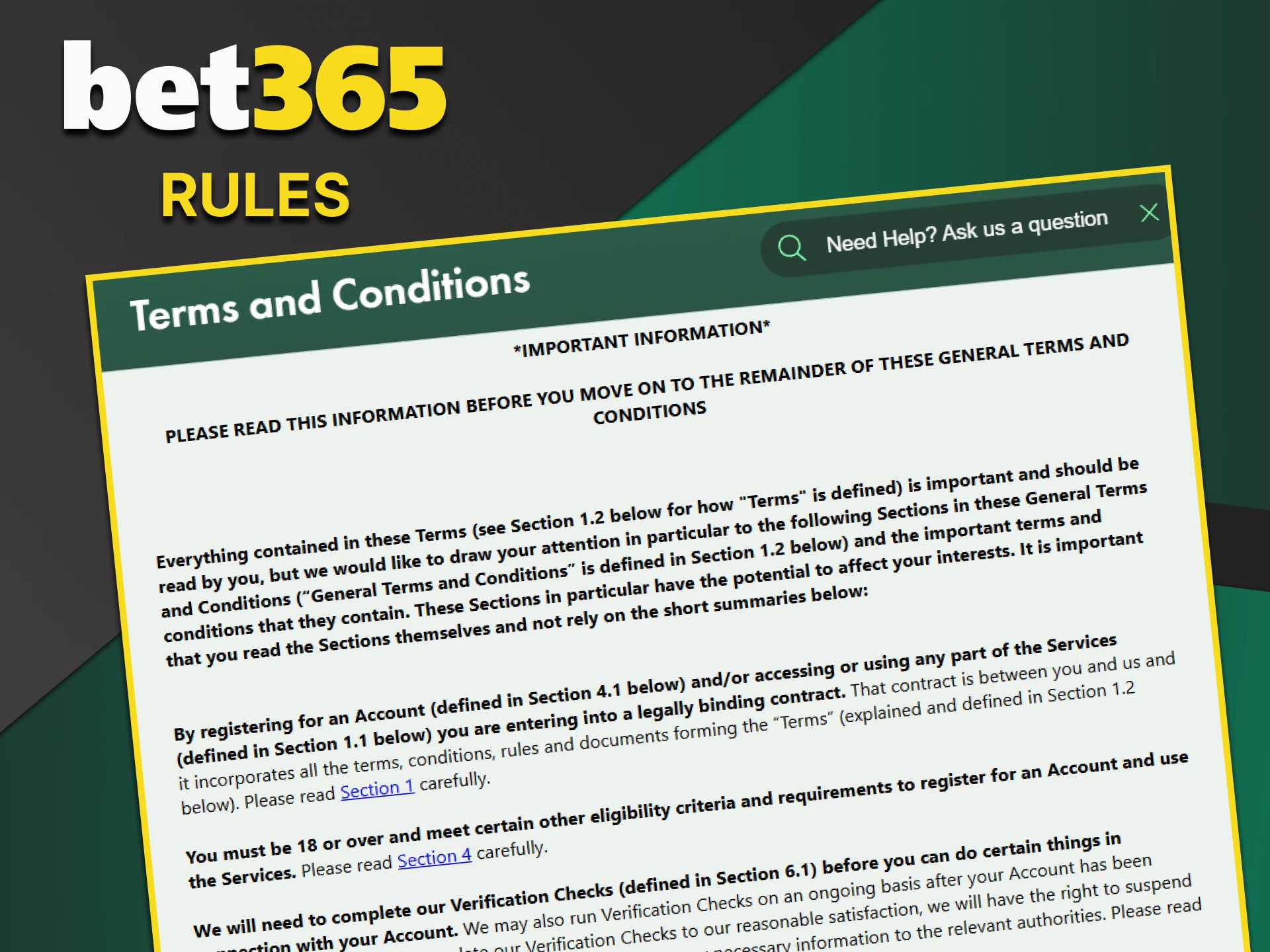Users are advised to review the Bet365 website rules.