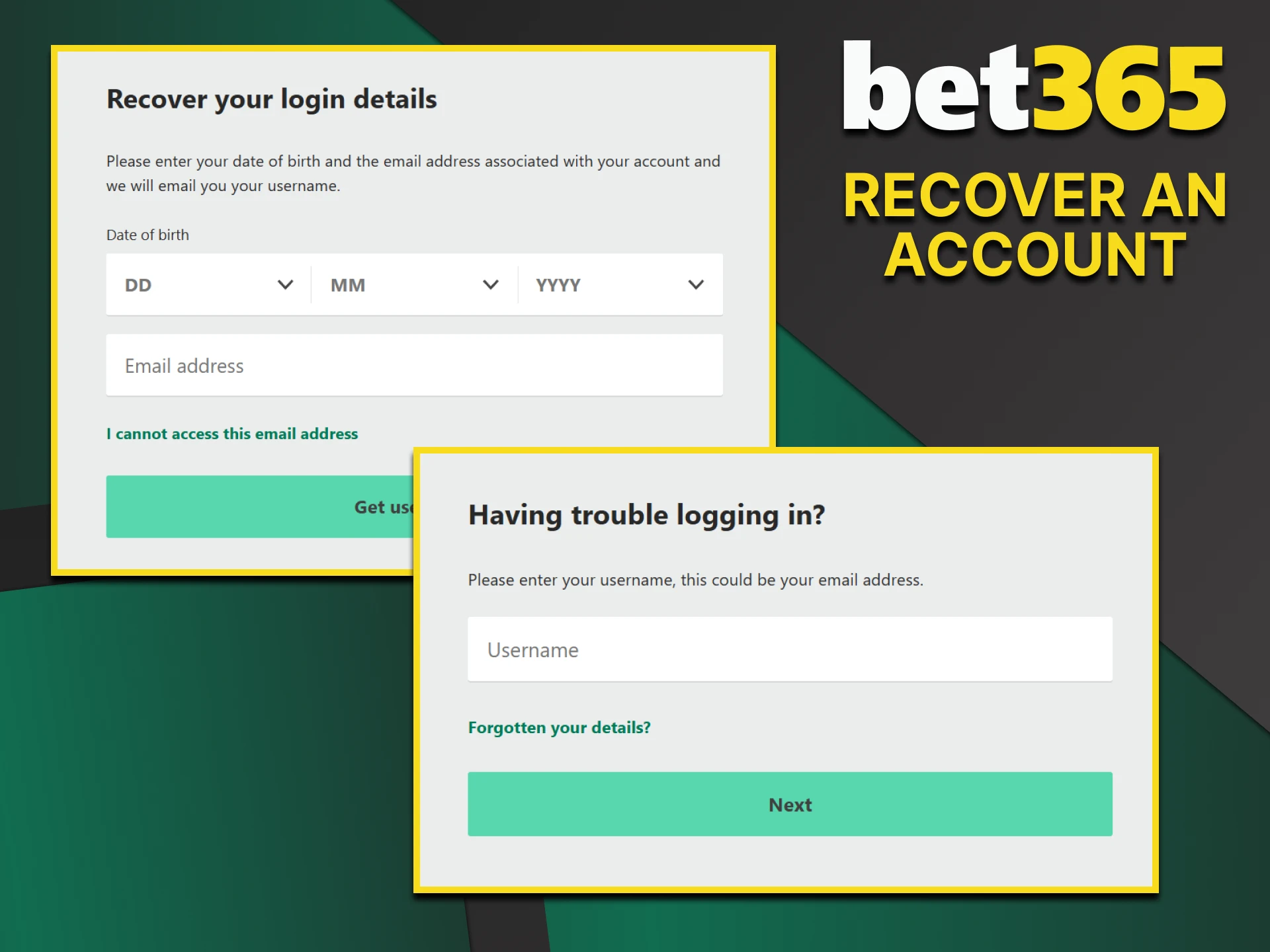 You can easily restore access to your Bet365 account.