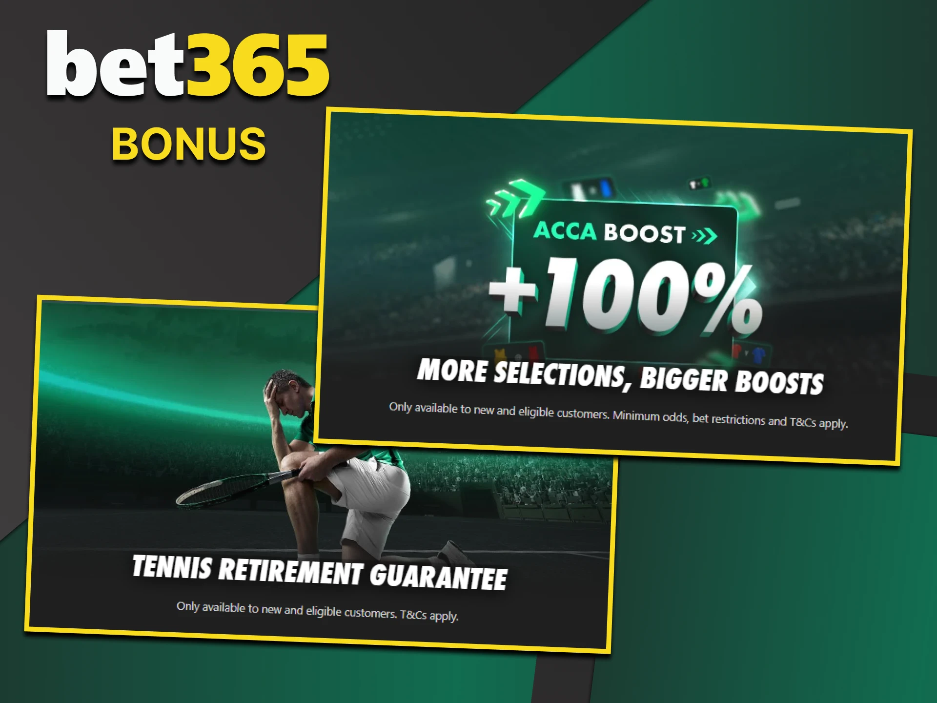 Tennis fans can expect bonuses from Bet365.
